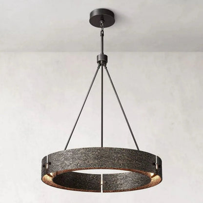 Vouvray Etched Metal Round Chandelier 36"