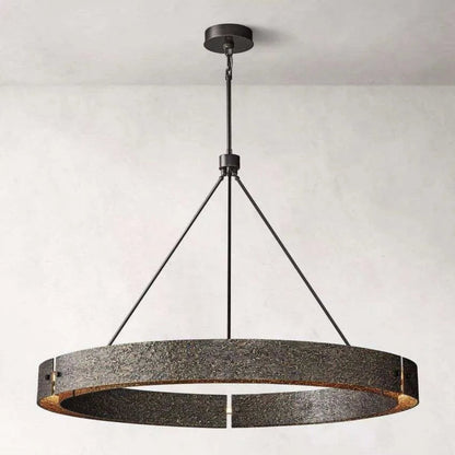 Vouvray Etched Metal Round Chandelier 60"