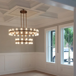 Arcachon Gear Crystal Two-Tier Round Chandelier 60"