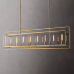 Beckman Framed Glass Rectangular Chandelier 72"