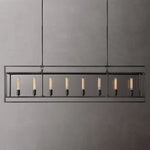 Beckman Framed Glass Rectangular Chandelier 72"
