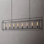 Beckman Framed Glass Rectangular Chandelier 72"