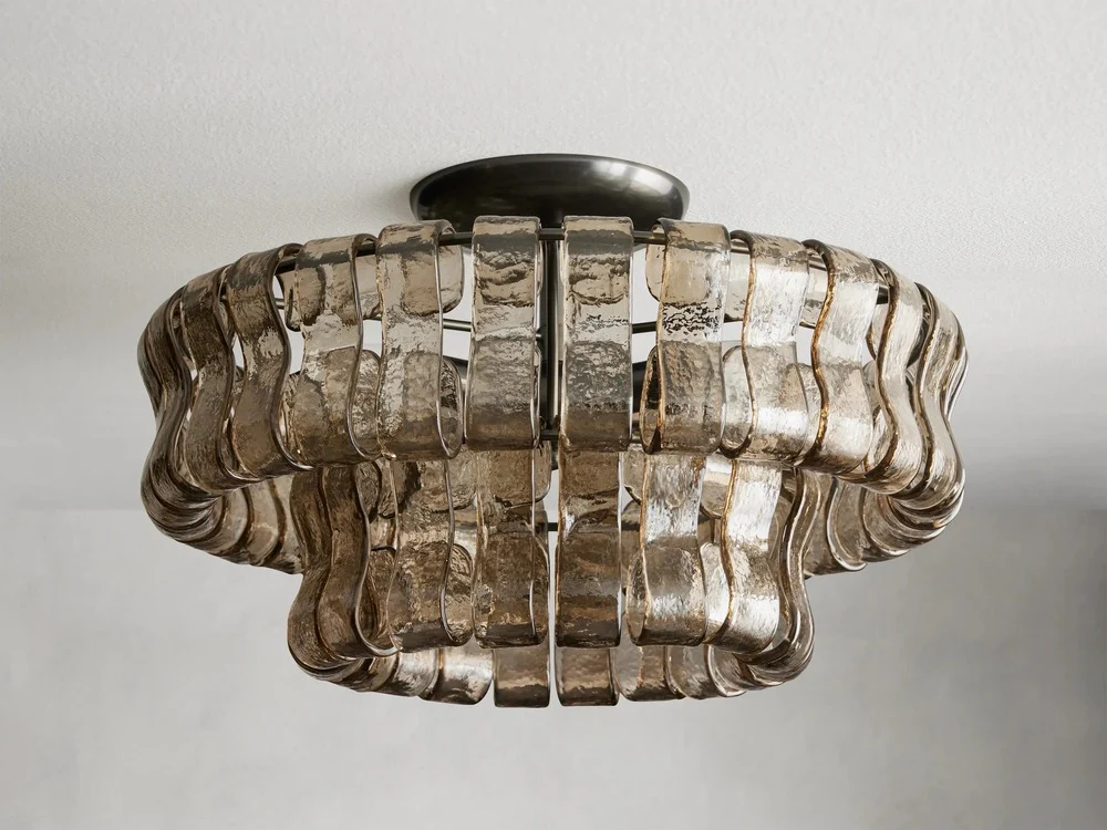 Ghiaccio Textured Glass Flush Mount