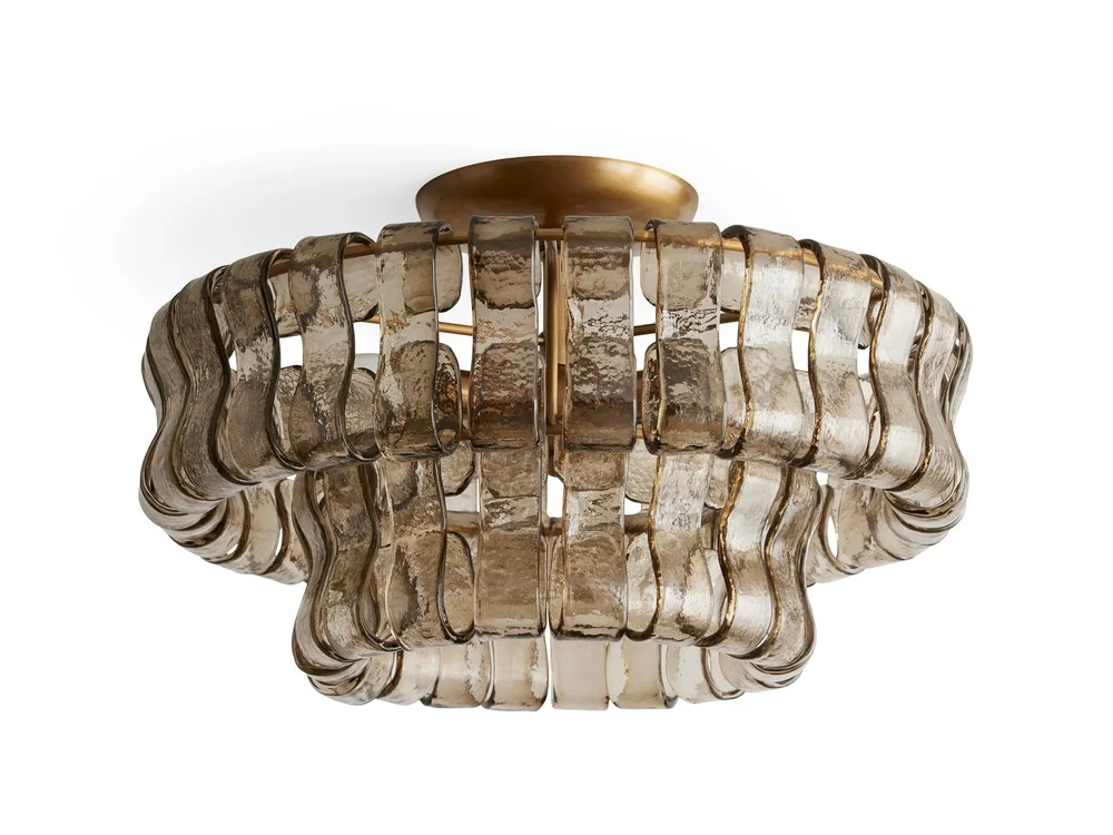 Ghiaccio Textured Glass Flush Mount