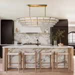 Ghiaccio Textured Glass Oval Chandelier