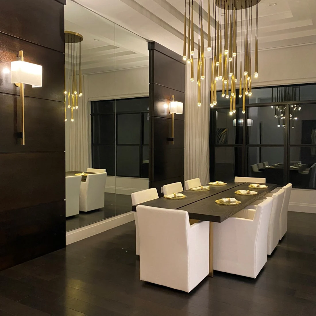 Aquitaine Faceted Cluster Round Chandelier 48"