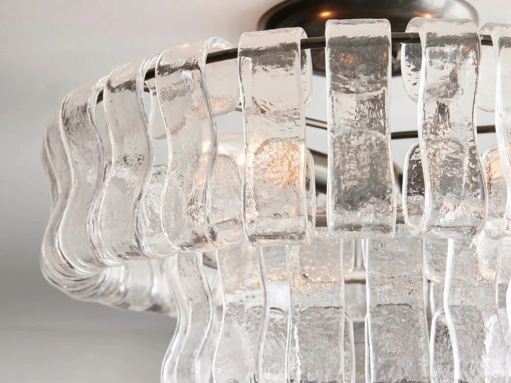 Ghiaccio Textured Glass Flush Mount