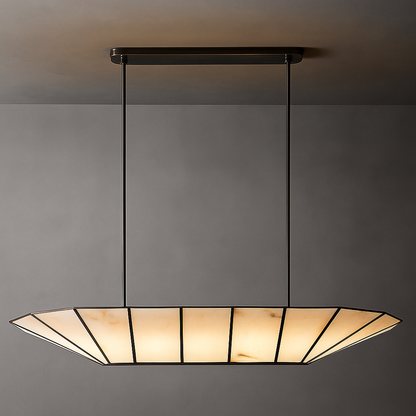 Lucette Alabaster Vein Linear Chandelier 52"