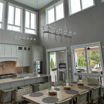 Boule De Radiant Crystal Double Linear Chandelier 60"