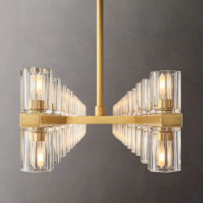 Arcachon Gear Crystal Rectangular Chandelier 54"
