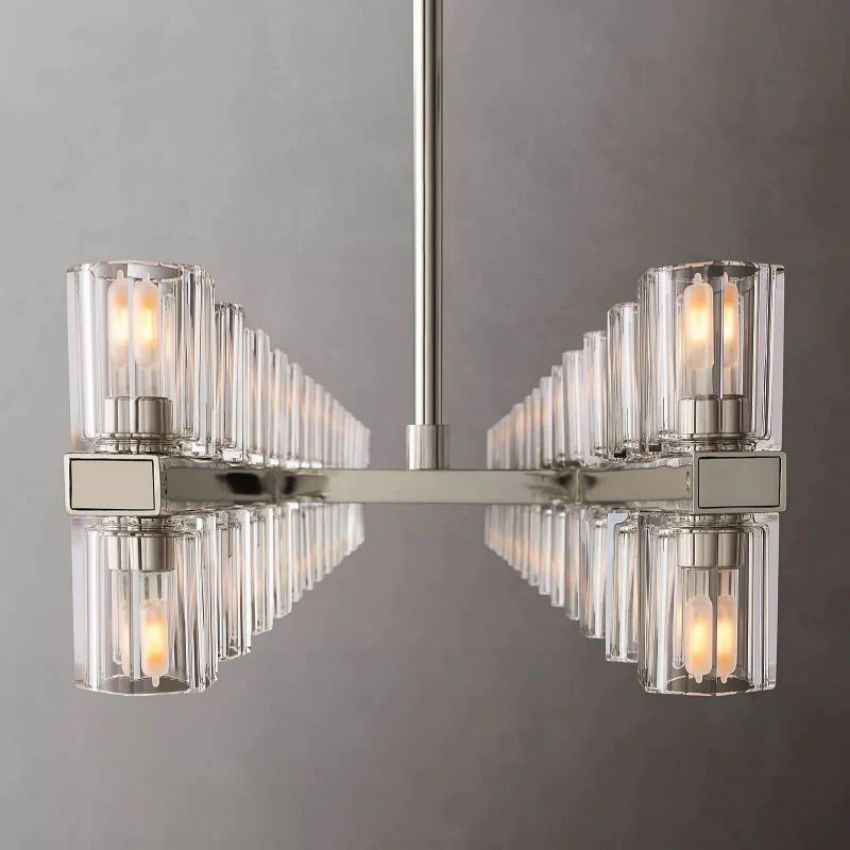 Arcachon Gear Crystal Rectangular Chandelier 72"