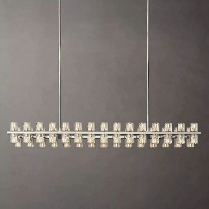 Arcachon Gear Crystal Rectangular Chandelier 54"
