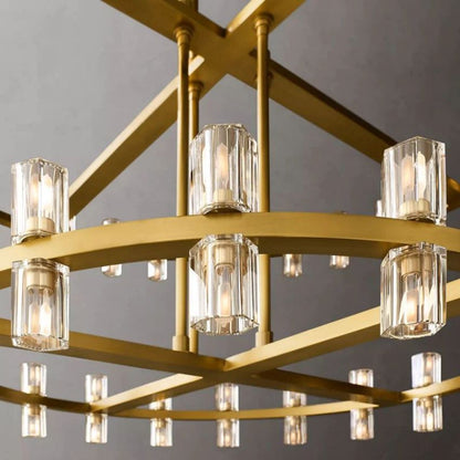 Arcachon Gear Crystal Two-Tier Round Chandelier 60"