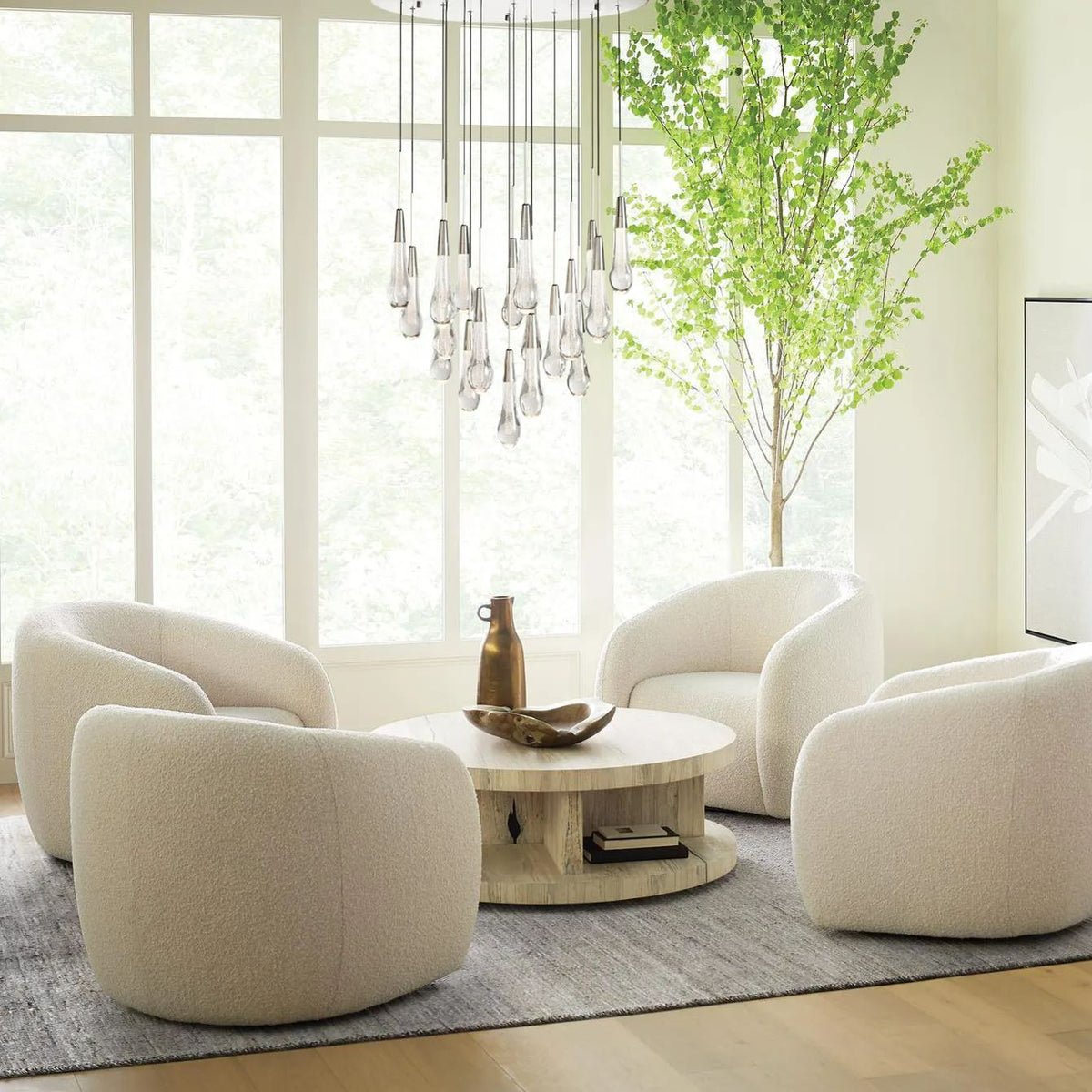 Soltaire Raindrop Glass Round Chandelier