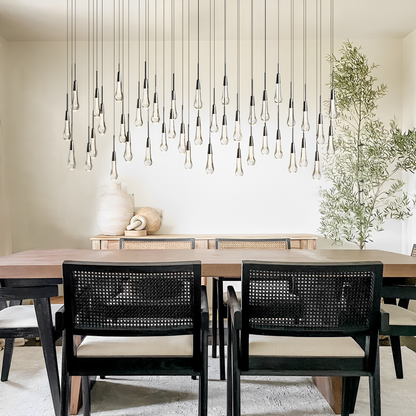 Soltaire Raindrop Glass Linear Chandelier