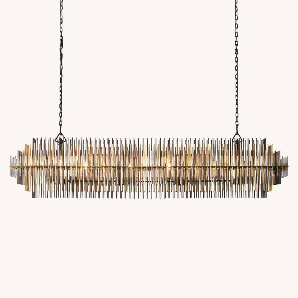 Emile Gradient Spire Rectangular Chandelier 54"