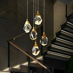 Angle Faceted Crystal Multi-Lights Cascade Chandelier