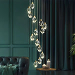 Angle Faceted Crystal Multi-Lights Cascade Chandelier
